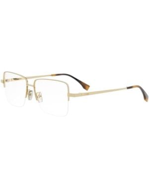 Fendi Eyeglasses Square Semi Rim, Frame And Clear Demo Lens Fe50107F030 - Metallic