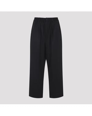 Y-3 Y-3 Ref Wool Tp Trousers, Wide-Leg Cropped - Black