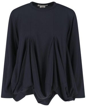 Comme des Garçons Pleated Textured Fabric Top - Blue
