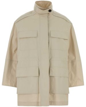 Brunello Cucinelli Sand Cotton Blend Jacket - Natural