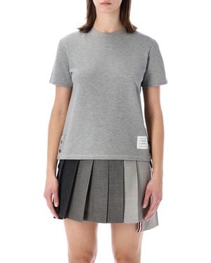 Thom Browne Classic Piqué T-Shirt Cotton Tshirt - Gray