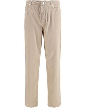 Brunello Cucinelli Corduroy Trousers Cotton; Elastane - Natural