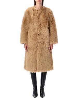 Urbancode Faux Fur Coat With Suede Interior - Natural