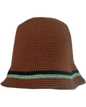 B.B. Wallace Chapeau Schnabel Cloche Laine Tricotée Marron Multicolore Hat - Brown