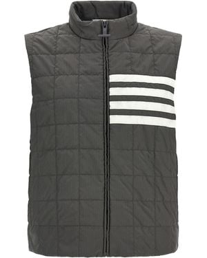 Thom Browne '4Bar' Ripstop Shiny Vest - Gray