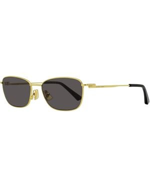 Bottega Veneta Rounded Geometric Sunglasses Bv1300S 001- 56Mm Metal - Black