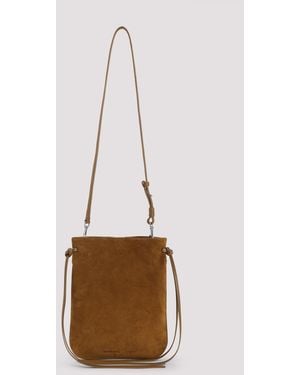 Phoebe Philo Gig Tie Pouch Suede Leather Bag - Brown