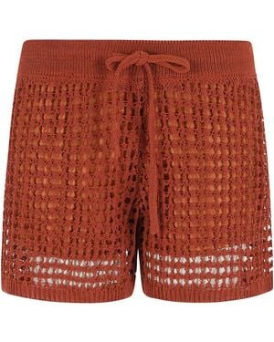 Roberto Collina Shorts Rete Cotone Poliammide - Red