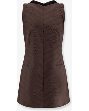MM6 by Maison Margiela Wool Blend Short Dress - Brown