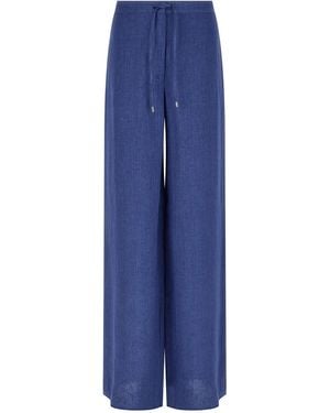 Max Mara Linen Casual Trousers - Blue