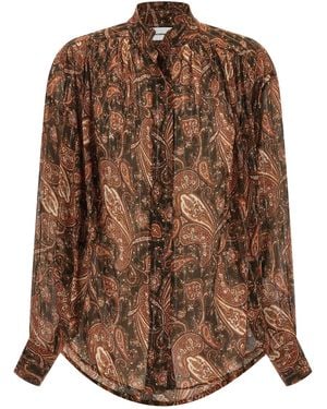 ANDAMANE Rania Shirt Viscose Silk Pm Shirt, Blouse - Brown