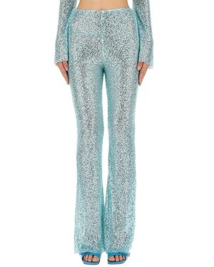 Self-Portrait Beaded Trousers - Blue