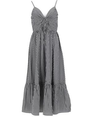 MICHAEL Michael Kors Midi Dress Checked Cotton - Gray