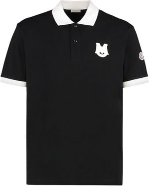 Moncler Cotton-Piqué Polo Shirt - Black
