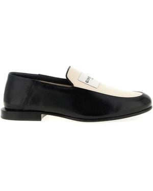 Givenchy Two-Tone Leather And Canvas Label Loafers - Black