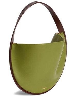 Jil Sander Pivot Leather Hobo Bag - Green