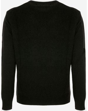 Mc2sb Crewneck Sweater Heron Woth Batman Shape Embroidery - Black