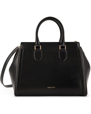 McQueen Birdee Large Leather Shoulder Bag - Black