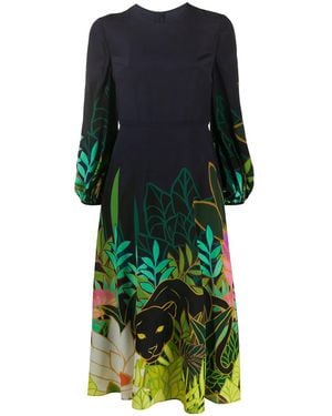 Valentino Panther The Jungle Midi Dress - Green