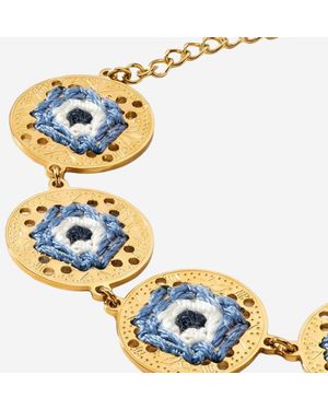 L'EIGHT STUDIO Bracelet With Eye Embroidery- Stainless Steel - Blue