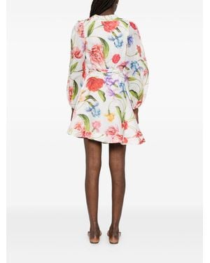 Lavi Printed Short Dress - White