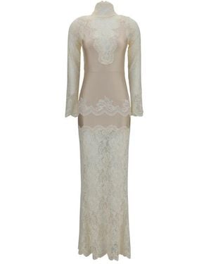 Rabanne Beige Polyamide Long Dress - Gray