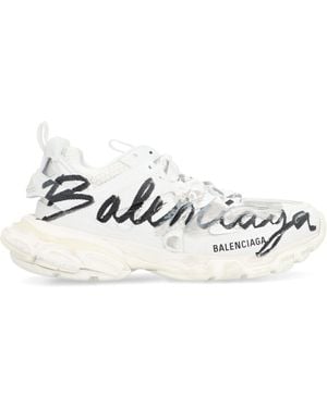 Balenciaga Track Signature Low-Top Sneakers Polyurethane Sneakers - White