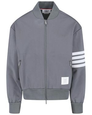 Thom Browne 4 Bar Bomber Jacket - Grey