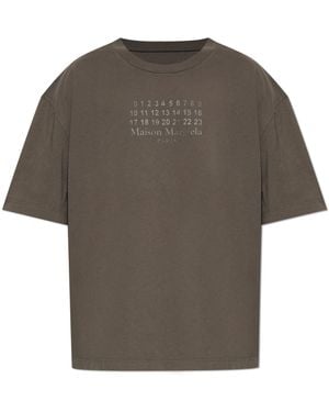 Maison Margiela T-Shirt With Printed Logo - Gray