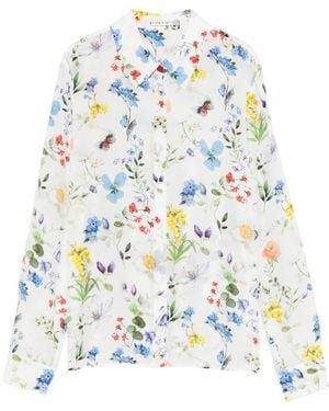 Alice + Olivia Willa Printed Blouse - White