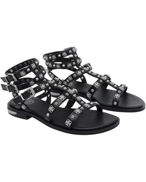 Ash Sandals Calf Leather/Rubber Sole - Black