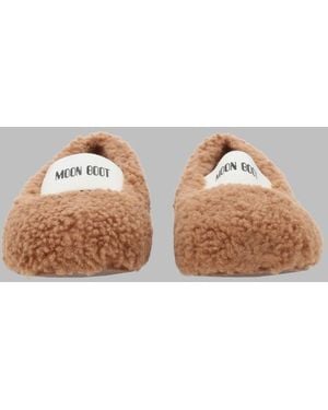Moon Boot Shearling Ballerina Flats Sheep Leather - Brown