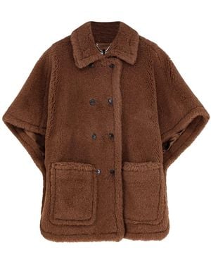 Max Mara Mxacavallo Alpaca, Cashmere And Silk Cape - Brown