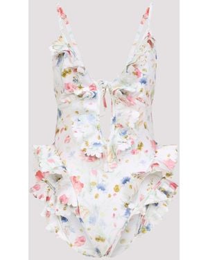 Zimmermann Lucky Waterfall Frill One-Piece - White