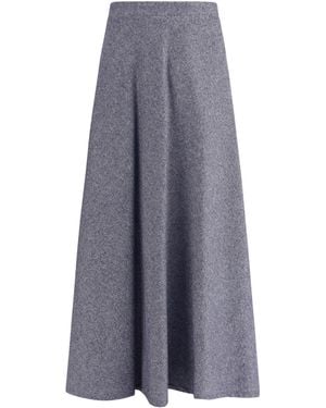 Sara Roka Flared Midi Skir Skirt - Grey
