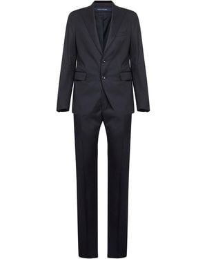 Tagliatore Virgin Wool Vesuvio Single-Breasted Suit - Black