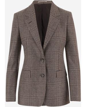 Tagliatore Jacket Single-Breasted Wool And Cashmere - Brown