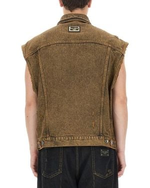 Dolce & Gabbana Denim Vest Cotton Waistcoats & Gilets - Green