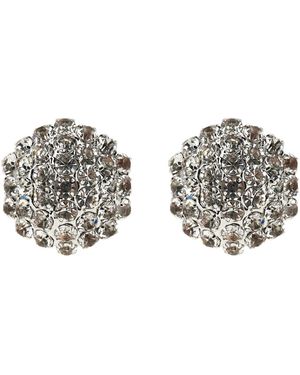 Self-Portrait 'Crystal Flower' Earrings - White