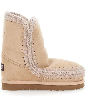 Mou Ankle Boots Patent Suede Sheep - Natural