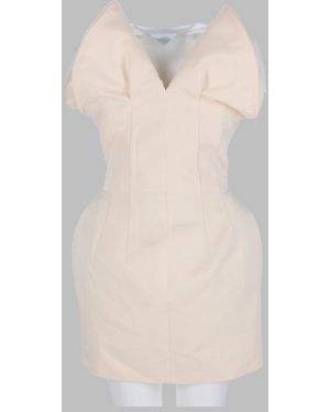 Magda Butrym Corset V-Neck Mini Dress Cotton - Natural
