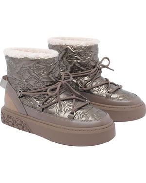 Pinko Boots Fabriccalf Leather/Rubber Sol - Gray