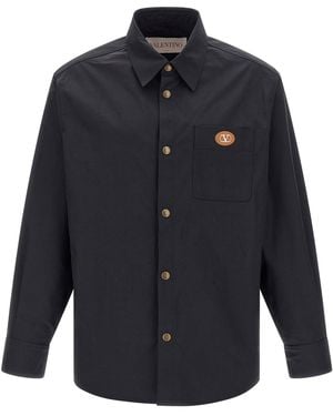 Valentino Garavani Logo-Patch Nylon Jacket - Blue