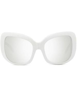 Celine Sunglasses Geometric Full Rim, Frame And Mirror Lens Cl40224I25C - White
