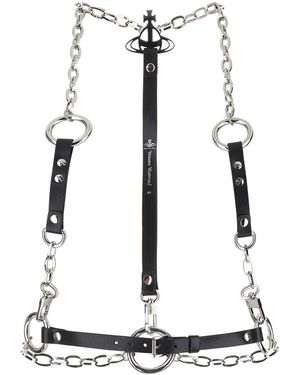 Vivienne Westwood Two-Tone Metal And Leather Body Chain - White