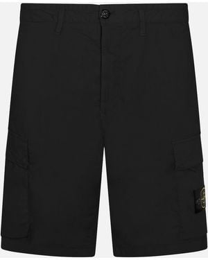 Stone Island Cotton Shorts - Black