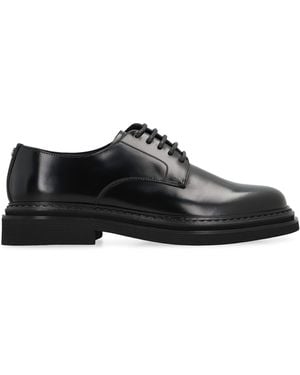 Dolce & Gabbana Leather Lace-Up Derby Shoes - Black