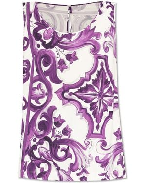 Dolce & Gabbana Dolce & Gabbana Top With Majolica Print - Purple