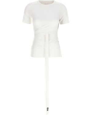 Y-3 Stretch Lyocell With Tie Waist T-Shirt - White