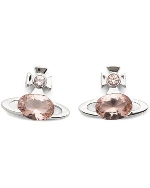 Vivienne Westwood Earrings Orb Motif- Brass - White